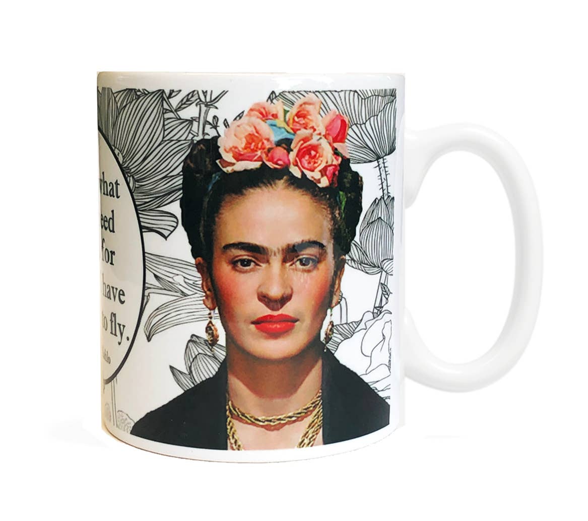 Frida Kahlo "Wings to fly" Coffee or Tea Mug: 11oz white ceramic mug