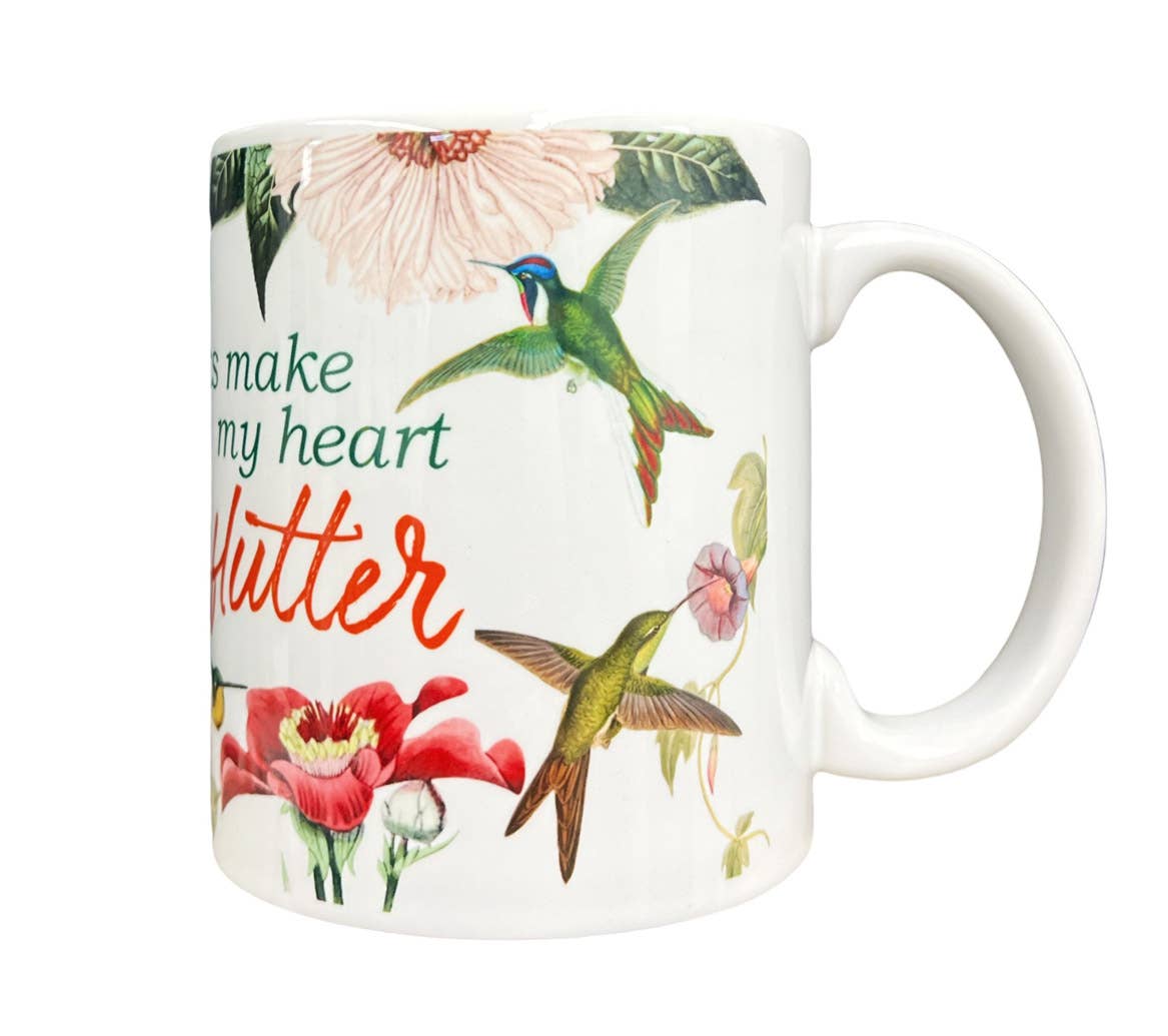 Books Make My Heart Flutter Hummingbird Tea Coffee Mug