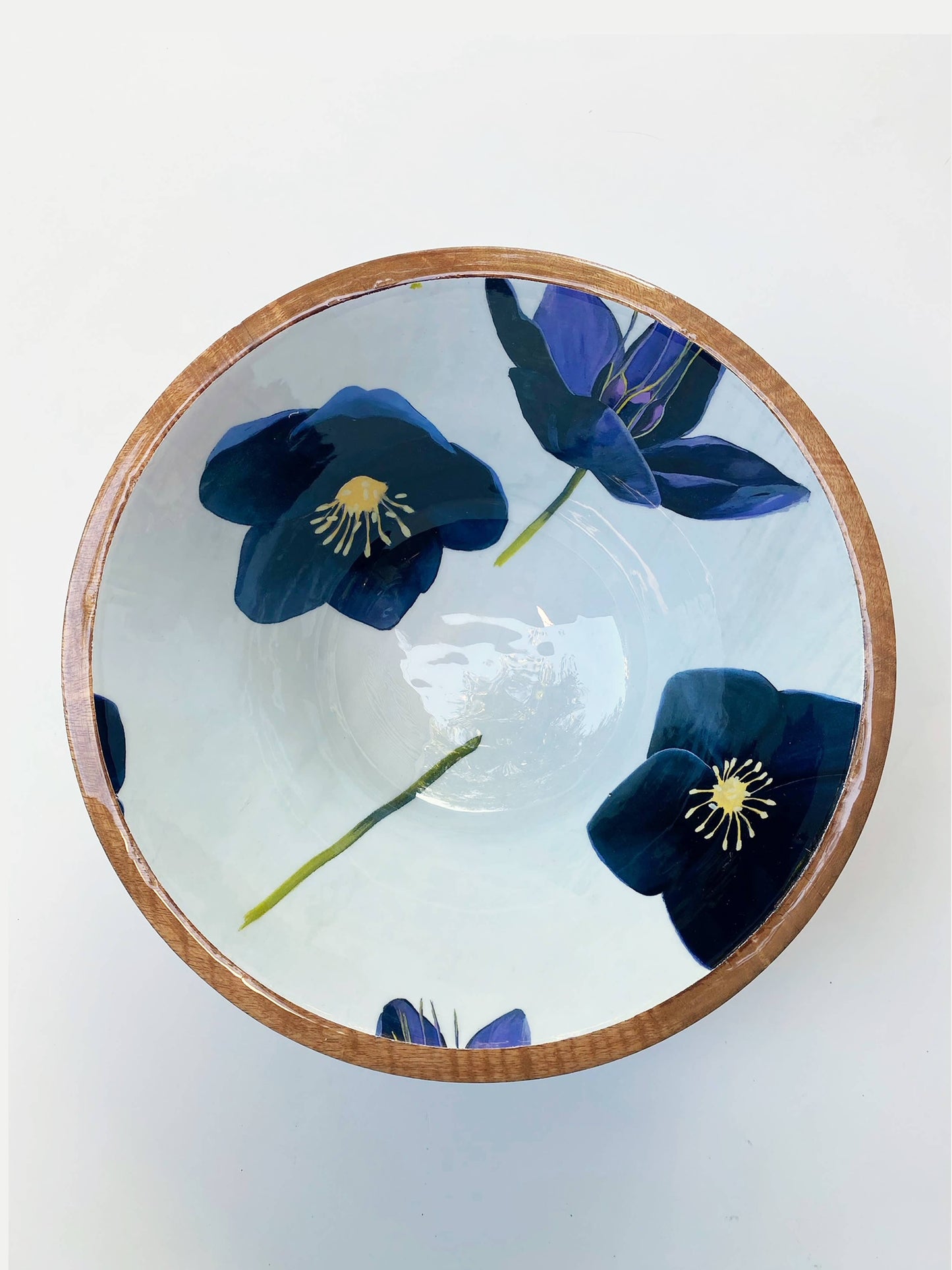 Serving Bowl:  Black Hellebore on Snow